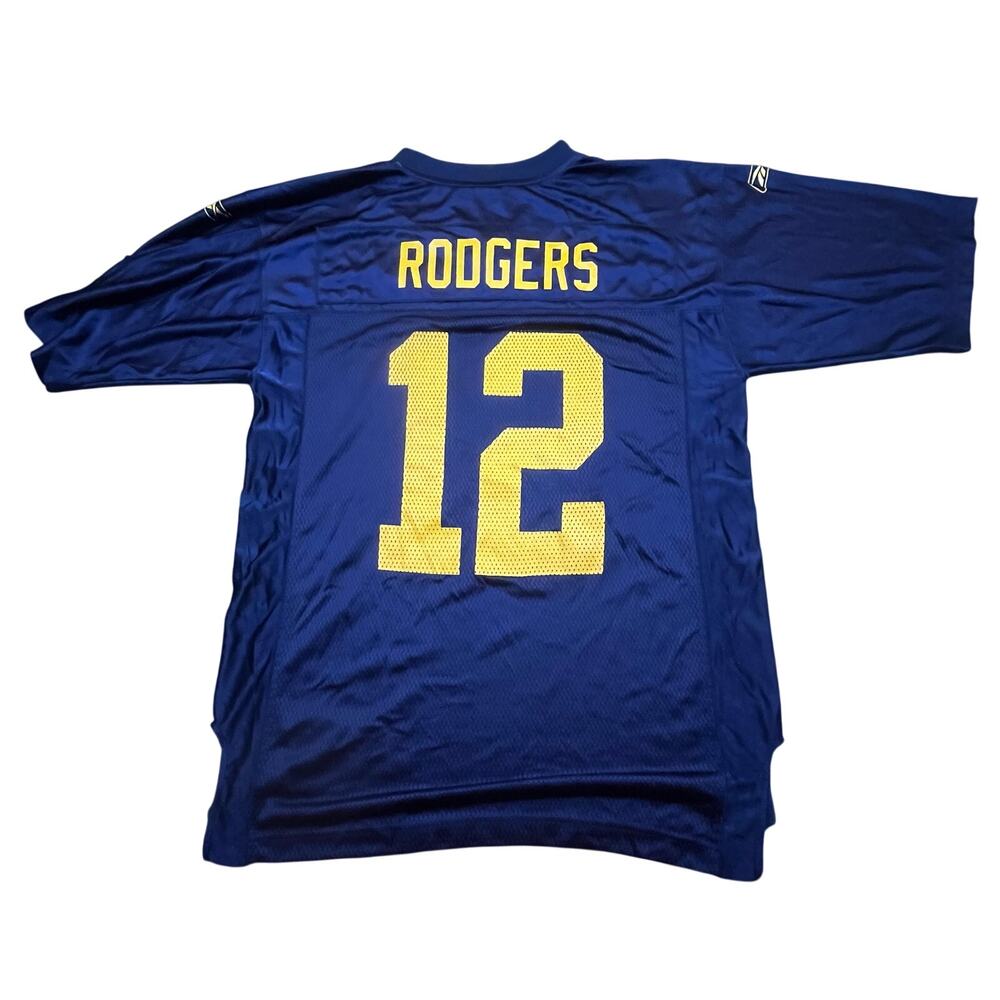 Reebok Green Bay Packers Aaron Rodgers #12 Jersey M Blue Acme Throwback Onfield